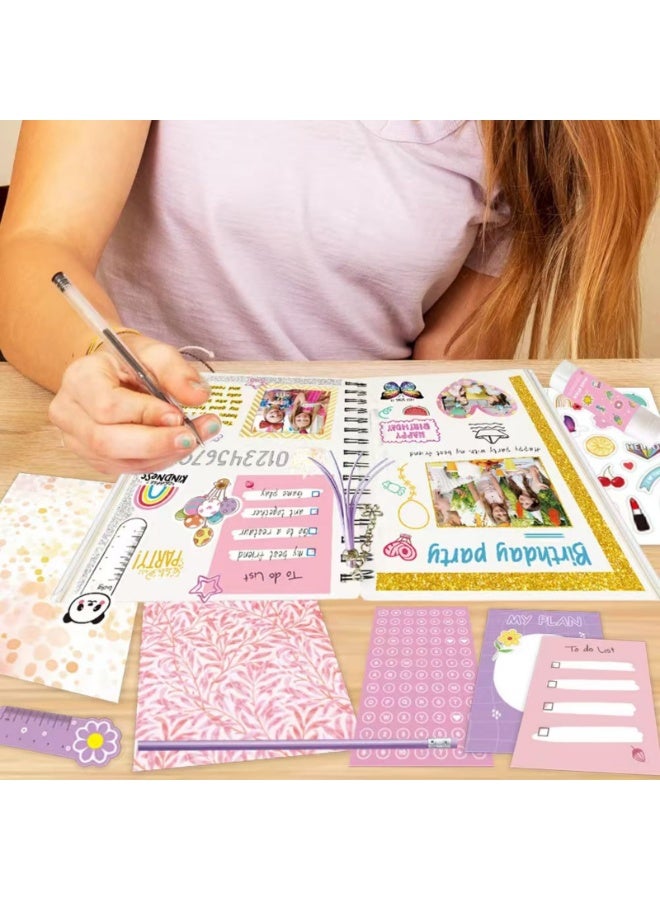 Toys for Ages 4-14 Girls Gifts: DIY Journal Kit for Tween Teen Girls 4 5 6 7 8 9 10 11 12 13 14 Year Old - Scrapbook u0026 Diary Art Crafts Kit, Journaling Art Crafts Kit, Birthday Gifts for Kids Age4+ - Image 4