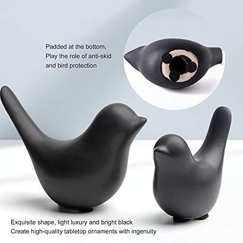 Notakia Small Birds Statues Home Decor Modern Style Decorative Ornaments for Living Room, Bedroom, Office Desktop, Cabinets (Black 2Pcs Birds) - Image 2