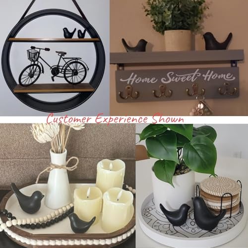 Notakia Small Birds Statues Home Decor Modern Style Decorative Ornaments for Living Room, Bedroom, Office Desktop, Cabinets (Black 2Pcs Birds) - Image 4