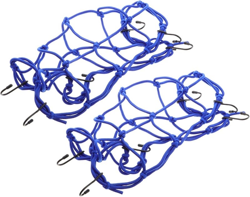 Elastic Bungee Cargo Net Mesh Luggage Storage Hooks 1 Pair for Bike Motorcycle - Image 1