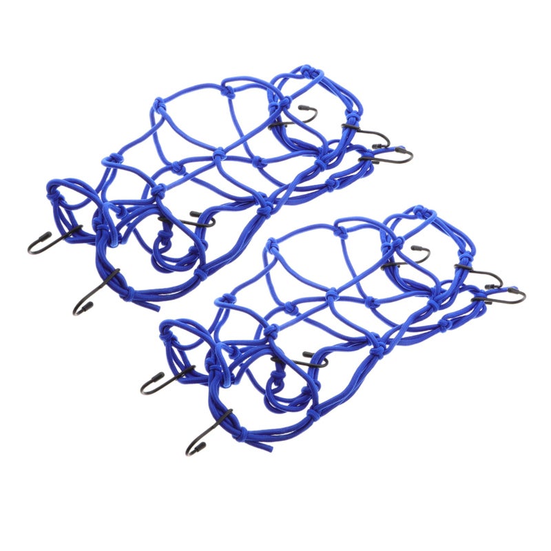 Elastic Bungee Cargo Net Mesh Luggage Storage Hooks 1 Pair for Bike Motorcycle - Image 2