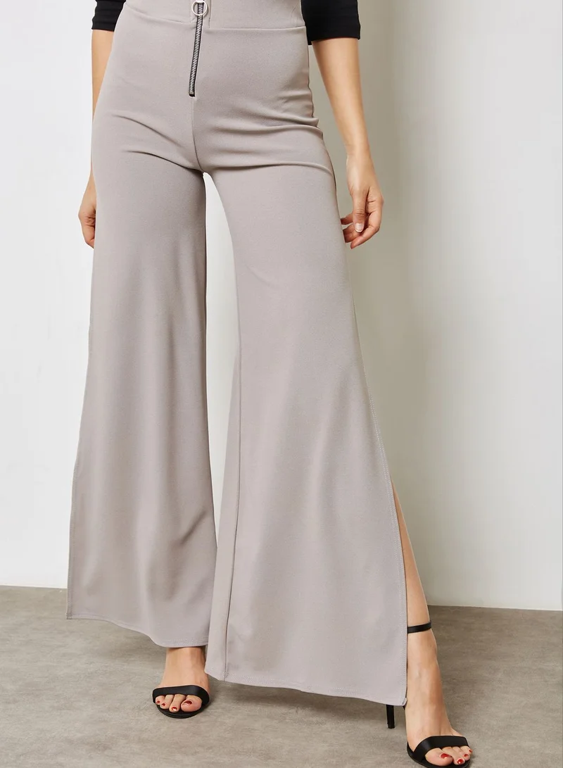 Ginger Side Slit Wide Leg Pants