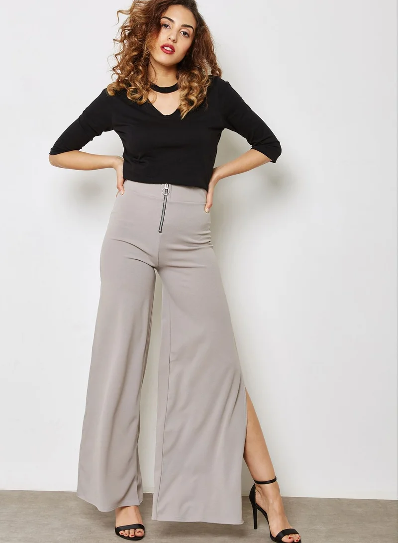 Ginger Side Slit Wide Leg Pants