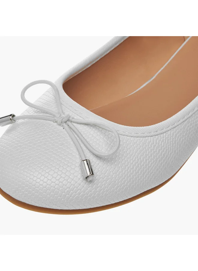 Little Missy Girls Bow Accent Slip-On Ballerina Shoes