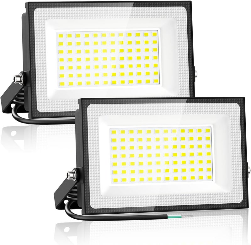 Onforu أضواء الفيضانات LED 80 واط في الهواء الطلق، 8000 لومن ضوء أمان فائق السطوع، 6500 كيلفن ضوء النهار الأبيض، أضواء الفيضانات الخارجية، IP66 مقاومة للماء للأماكن الخارجية، حزمة من 2 - Image 1