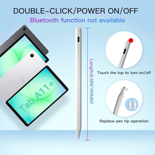 thexxa Tab A11+ Stylus Pen for Samsung Galaxy Tab A11/A9/A9+Plus Android Tablet Fast Charging, Precise S Pencil Touchscreens Stylists (White) - Image 3