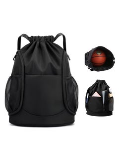 KASTWAVE Drawstring Backpack Waterproof Soccer Bag for Man and Women, Sports Basketball Gym Draw String Sackpack with Shoes Compartment Side Mesh Pockets  - Image 1