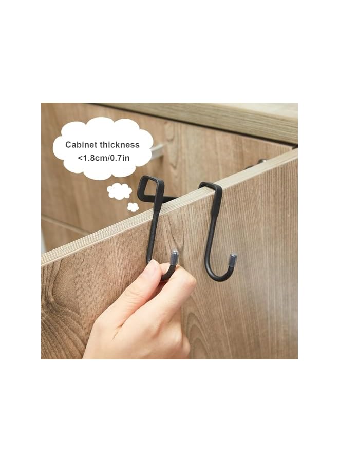 PROMASS 4Pcs Stainless Steel Heavy Duty S-Hooks,Door Hanger for Bags and Clothes,Towel Hanger Shower Door  - Image 3