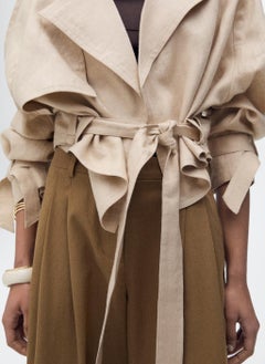 MANGO Linen Jacket With Belt  - Image 3