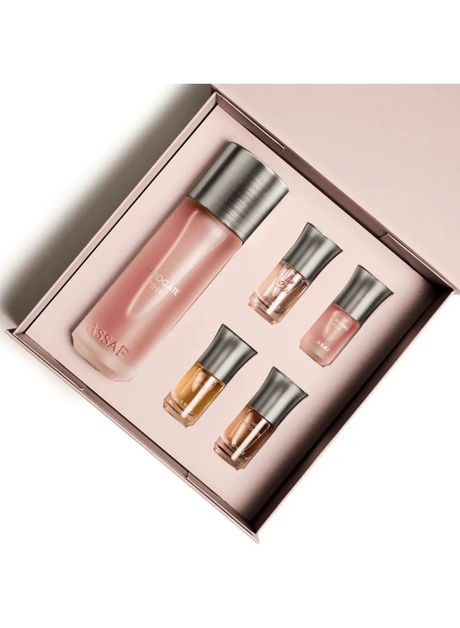عساف Arrogate Pink Gift Set by ASSAF (200ml + 4×10ml ) Women’s Perfume Gift Collection - Image 3