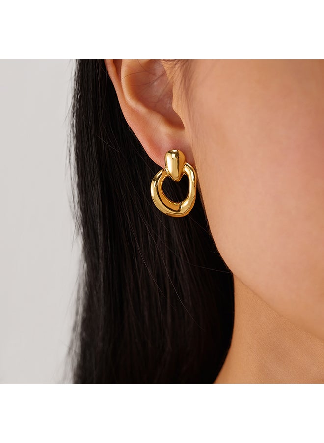 Retro Stainless Steel Earrings For Women, Simple Irregular Geometric Love-Shaped Versatile Temperament Earrings - Image 3