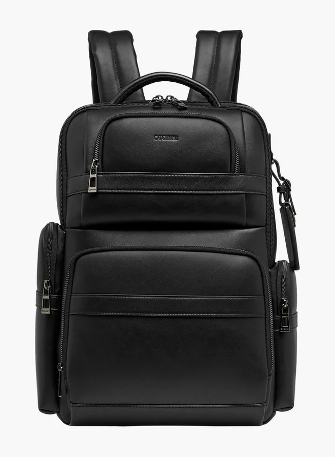 DUCHINI Solid Backpack with Adjustable Straps and Zip Closure - 31x43x17 cm