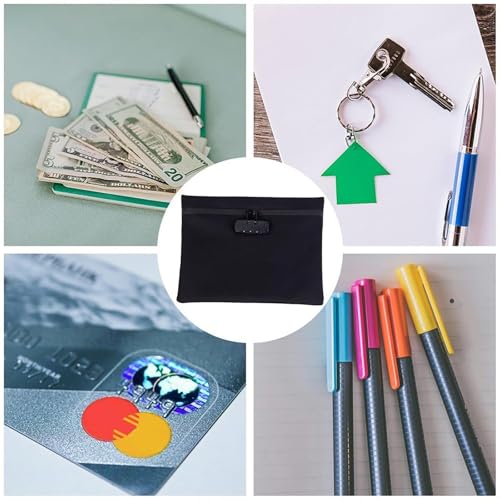 RupeeRise Pouch with Lock, Money Purse,Secure Lock Pouch for Travel and Business, Waterproof Money Bag for Cash and Valuables, Compact(9.65 * 6.5in Black) - Image 3