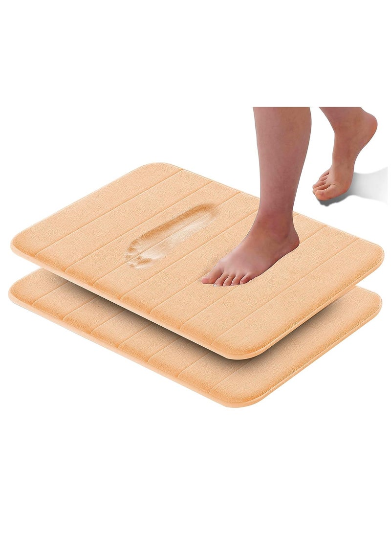 BELGREE 2 PACK Non Slip Mat With Memory Foam Super Absorbent Bath Rugs Washable Kitchen Mats is Machine Wash Easy to Dry for Bathroom Floor Rugs Pack of 2  - Image 1