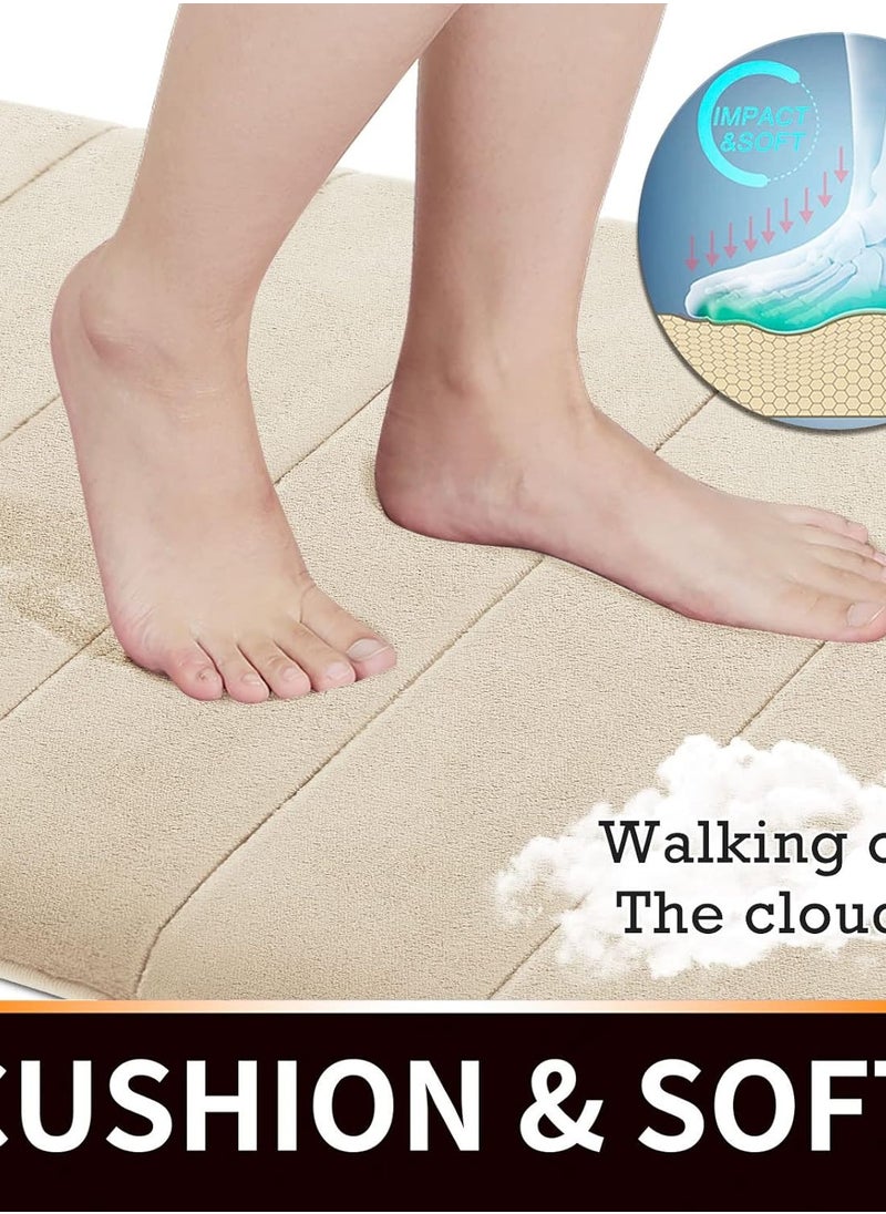 BELGREE 2 PACK Non Slip Mat With Memory Foam Super Absorbent Bath Rugs Washable Kitchen Mats is Machine Wash Easy to Dry for Bathroom Floor Rugs Pack of 2  - Image 3
