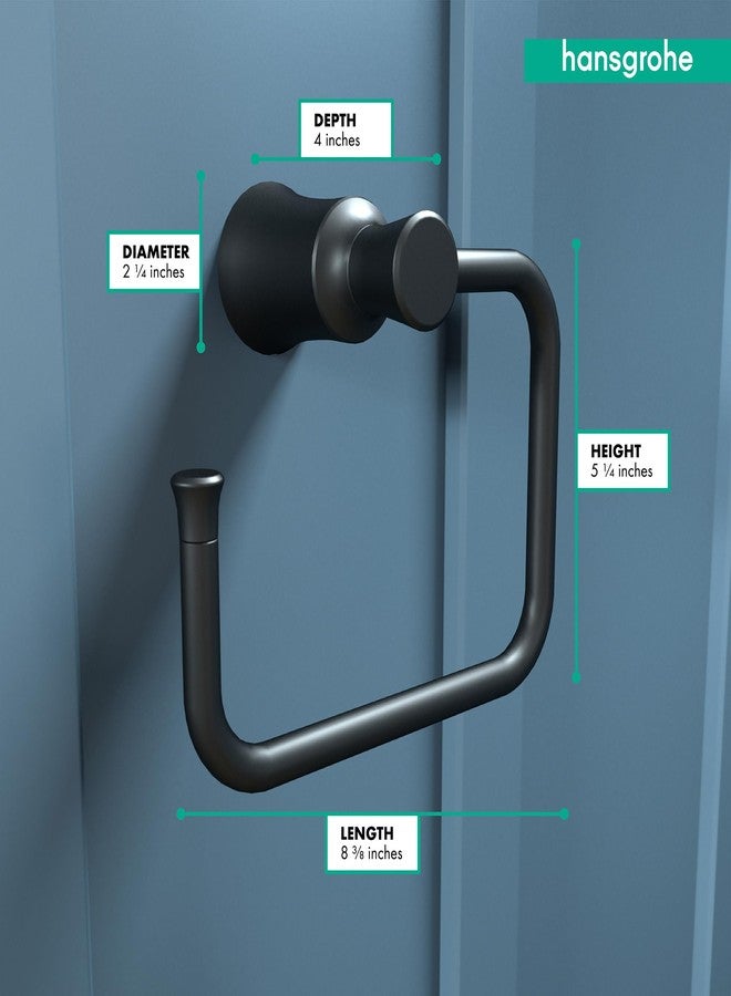 hansgrohe 4786670 Joleena Towel Ring in Matte Black, 8.3-Inches Wide - Image 4
