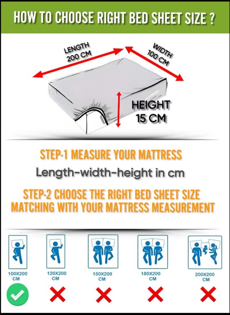 Blueberry طقم ملاءات سرير بتصميم مخطط أسود بجيب عميق قابل للغسل في الغسالة 100x200+15 سم - Image 4