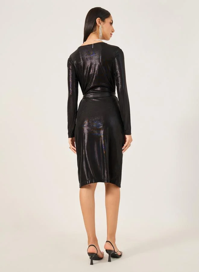 Styli Belted Wrap Dress
