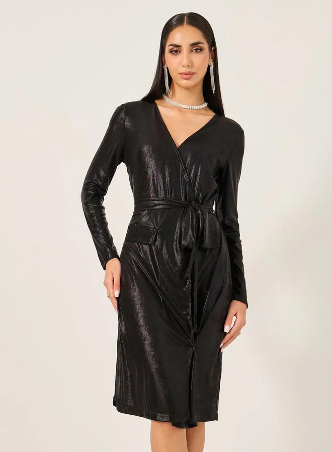 Styli Belted Wrap Dress