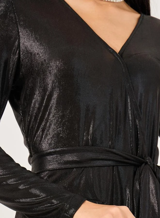 Styli Belted Wrap Dress
