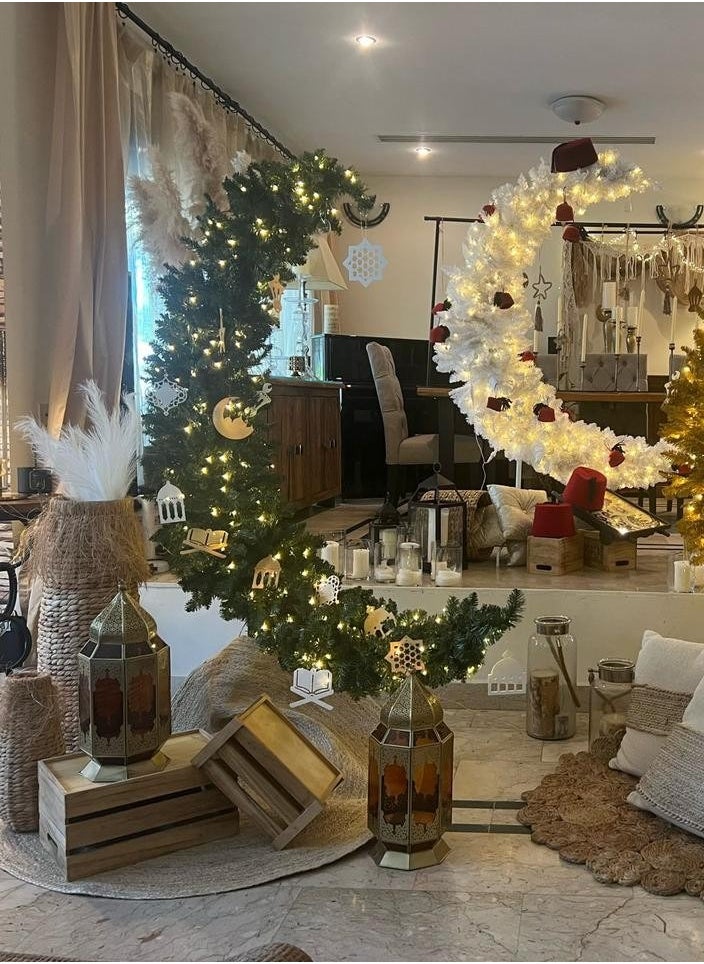 هوم ديكورايشون هلال رمضان لون أبيض ١٨٠ سم مع إضاءة  - Image 2