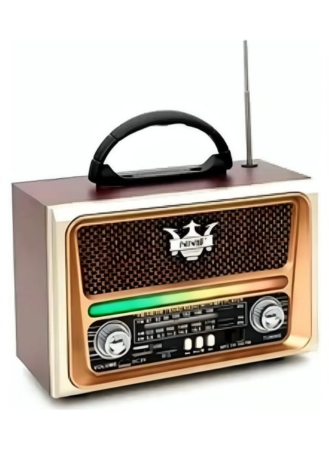 FM Radio NS-8189 Bluetooth Speaker with USB and SD Card Function with LED Light