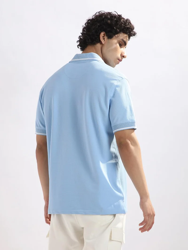 NOBERO  Men's Light Blue Regular Fit Polo Shirt for Men | Best Price UAE