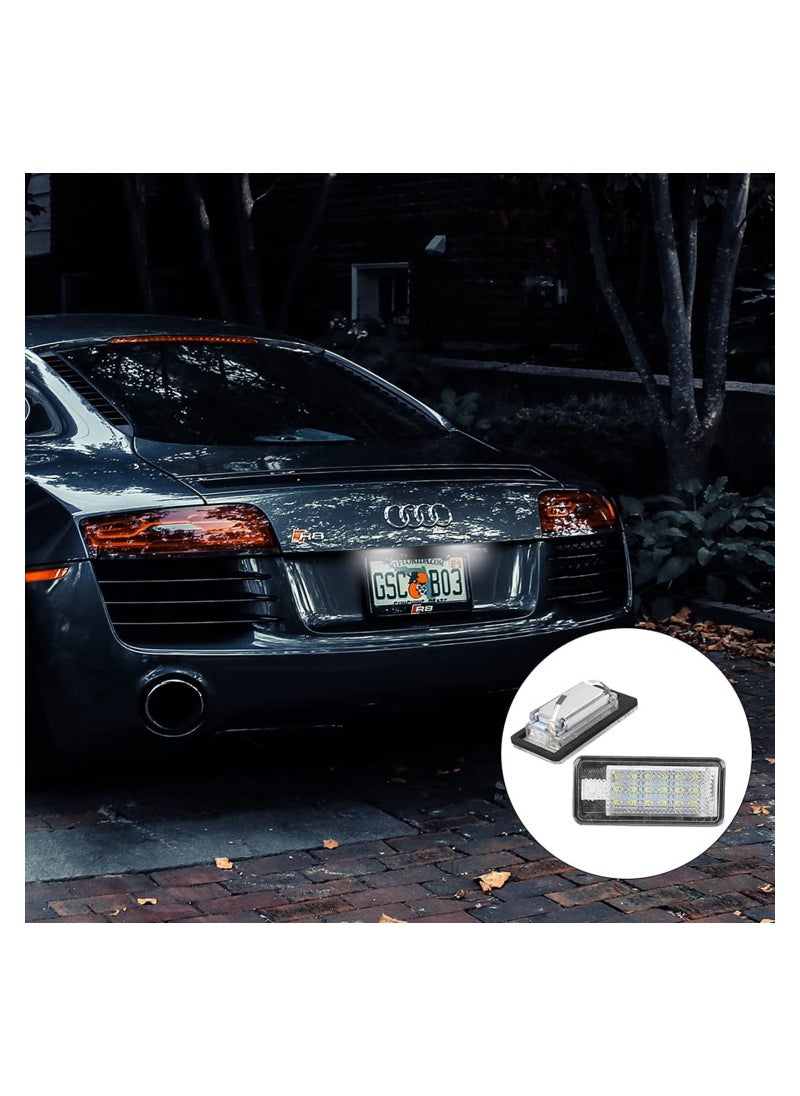 Generic - LED Number Plate Lights, 2Pcs License Number Plate Light Lamp, Car Rear License Plate Lamps for Q7 A3 S3 A4 S4 RS4 A6 C6 S6 RS6 A8 S8 - Image 1