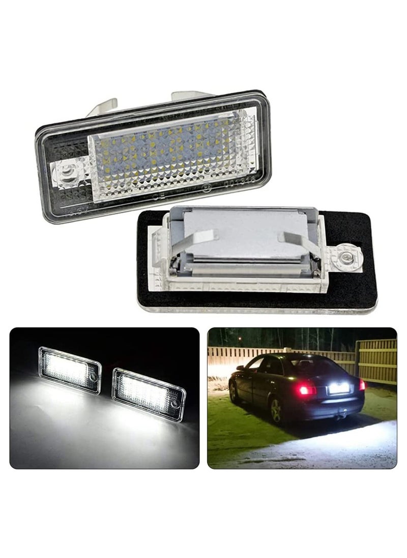 Generic - LED Number Plate Lights, 2Pcs License Number Plate Light Lamp, Car Rear License Plate Lamps for Q7 A3 S3 A4 S4 RS4 A6 C6 S6 RS6 A8 S8 - Image 1
