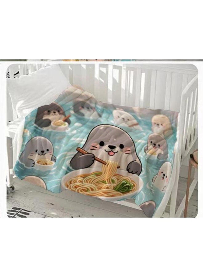 عام بطانية رقيقة من الفانيلا الكرتونية للأطفال أو الطلاب (دافئة ومريحة ومناسبة للنوم والألعاب) 100 سم * 150 سم - Image 3