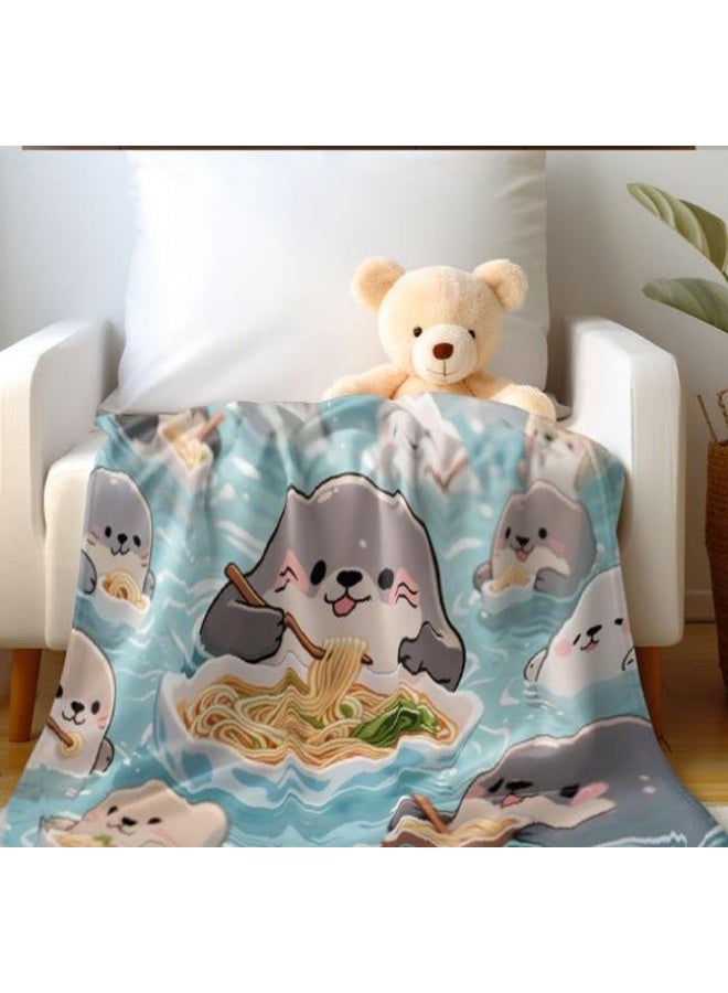 عام بطانية رقيقة من الفانيلا الكرتونية للأطفال أو الطلاب (دافئة ومريحة ومناسبة للنوم والألعاب) 100 سم * 150 سم - Image 1