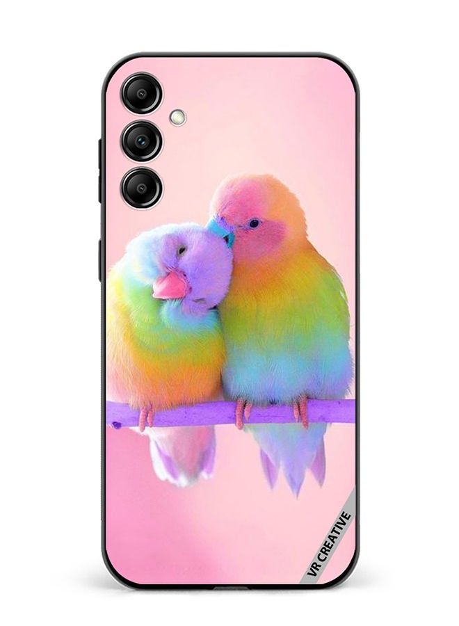 VR CREATIVE Protective Case Cover For Samsung Galaxy M14 Love Birds Pink Background Design Multicolour - Image 1