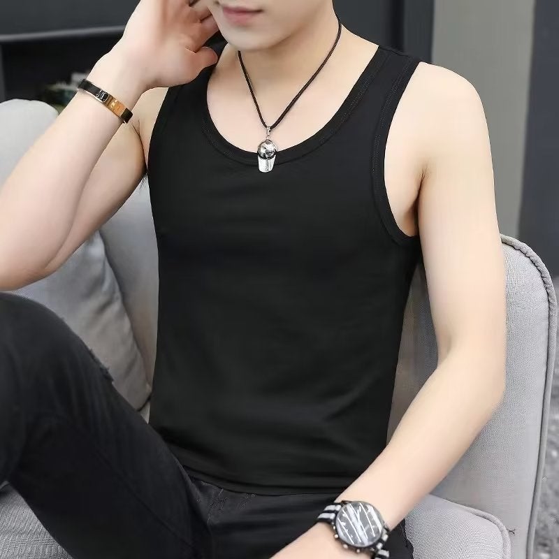Japanese Style Fashionable Mens Tank Top Black  - Image 1
