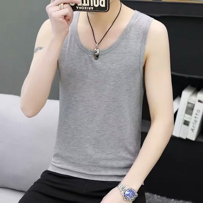 Japanese Style Fashionable Mens Tank Top Black  - Image 3