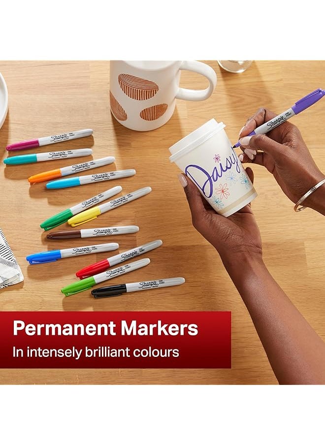 Sharpie Permanent Markers Fine Point 80S Glam Colors 24 Count  - Image 2