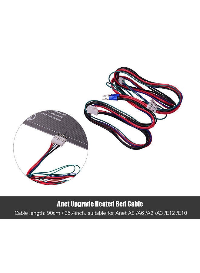 Anet 18AWG Upgrade Heated Bed Cable Hot Bed Line Heatbed Wire Length 90cm / 35.4 Inch for A8 A6 A2 A3 E12 E10 3D Printer Upgrade Suppliers - Image 5