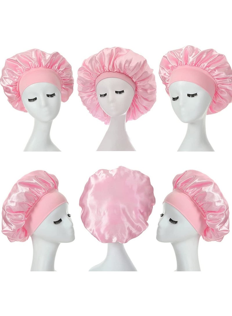 3 قطع كبيرة الحجم الحرير الساتين كابونة الشعر للنوم