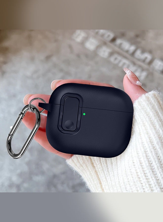 CATANES Leather Case for AirPods Pro 3 - with Secure Snap Lid and Keychain Loop - Blue - Image 5