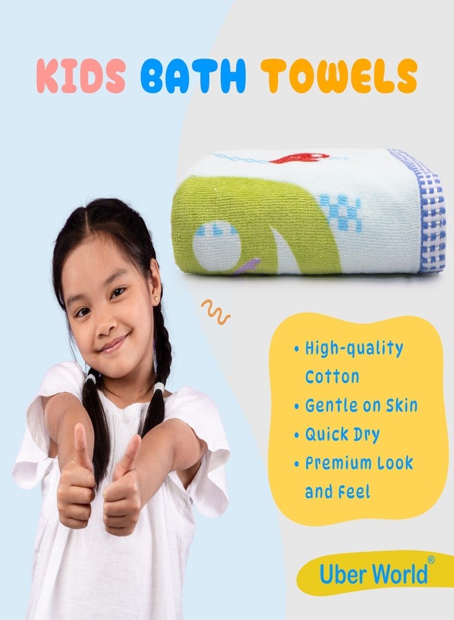 Uber World Cotton Terry Bath Towel for Kids |Women Bath Towel|Towels for Bath|Towel for Girls |Women Cotton Bath Towels | Ideal for Bath, Travel, Gym, Beach, Pool, and Yoga | Genie | Cyan (1) - Image 3