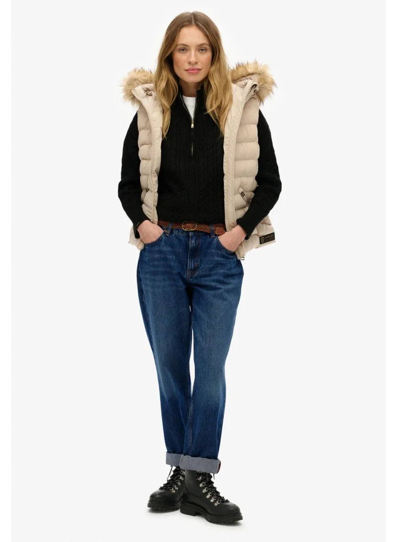 Superdry  Fuji Faux Fur Hooded Gilet for Women | Best Price UAE