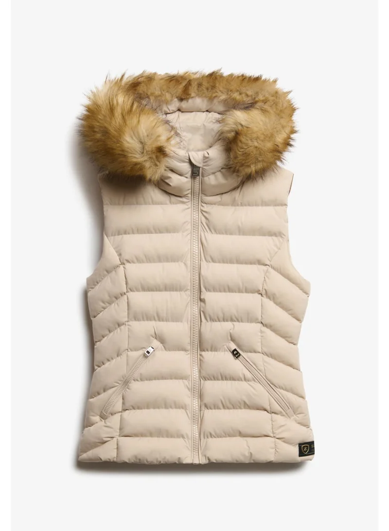 Superdry  Fuji Faux Fur Hooded Gilet for Women | Best Price UAE