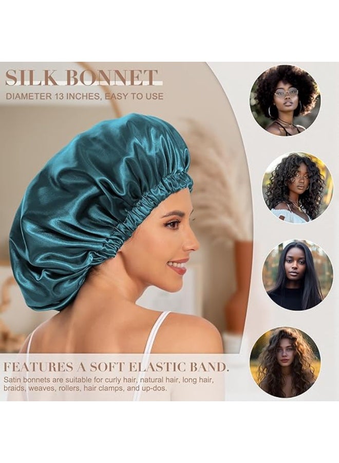 Women’s Satin Sleep Hair Cap, Soft Silky Satin Night Bonnet for Natural Curly Long Hair - Image 3