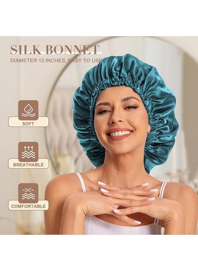 Women’s Satin Sleep Hair Cap, Soft Silky Satin Night Bonnet for Natural Curly Long Hair - Image 2