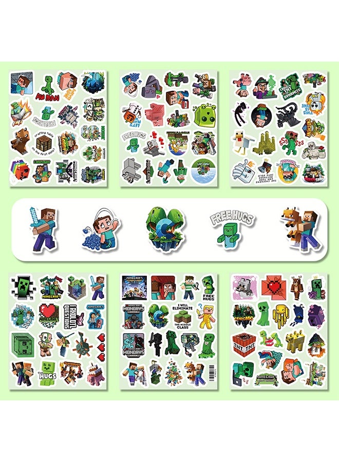 MINECRAFT 104PCS Minecraft Game Stickers, Cartoon Gaming Stickers for Kids Teens Adults, Waterproof Vinyl Decals for Phone, Laptops, Water Bottles, Skateboards & Party Bags - Image 2