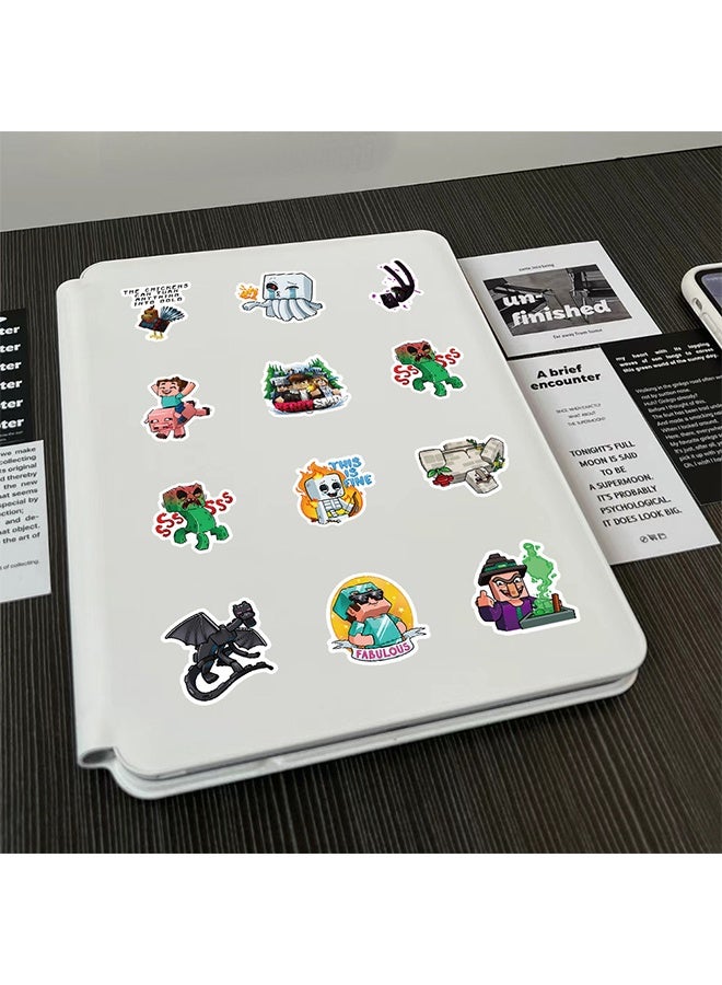 MINECRAFT 104PCS Minecraft Game Stickers, Cartoon Gaming Stickers for Kids Teens Adults, Waterproof Vinyl Decals for Phone, Laptops, Water Bottles, Skateboards & Party Bags - Image 4