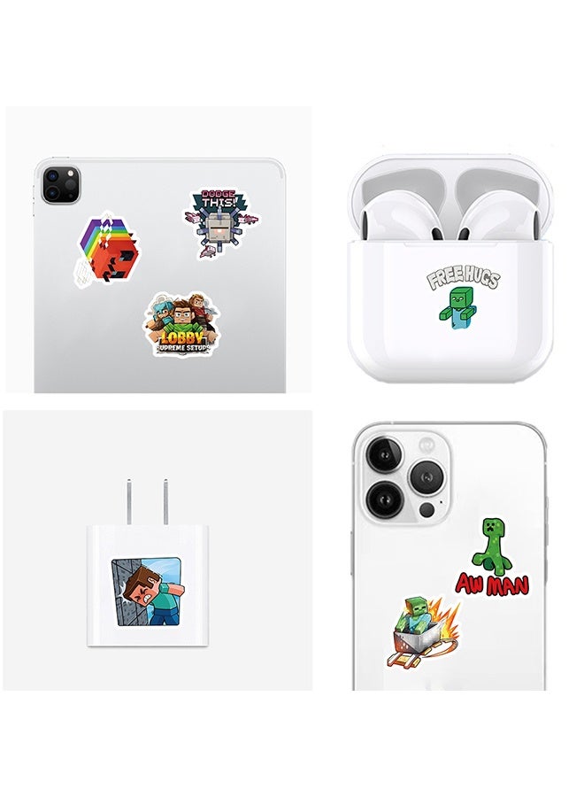 MINECRAFT 104PCS Minecraft Game Stickers, Cartoon Gaming Stickers for Kids Teens Adults, Waterproof Vinyl Decals for Phone, Laptops, Water Bottles, Skateboards & Party Bags - Image 5