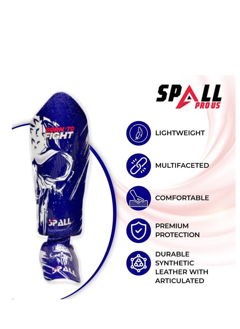 Spall - Shin In Step Guard Born to fight Kickboxing Protective Leg shin Kick Pads Instep Guard Sparring - Image 1