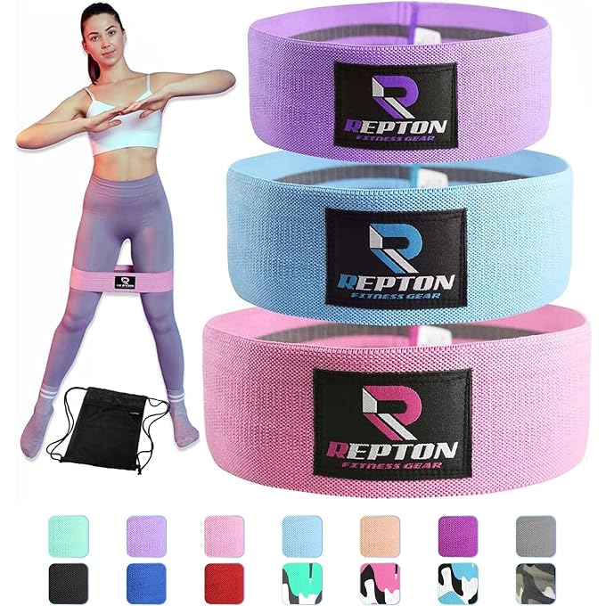 3 Sets Resistance Bands | Glutes, Hips And Legs Exercise Band | Ideal For Home Gym Fitness, Yoga, Pilates & Workout | Women And Men Non-Slip Booty Band | Physio Resistant Loop - Image 4