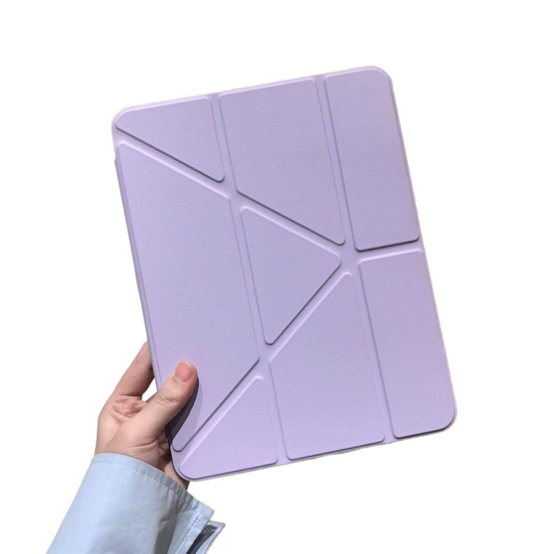 DGG Purple Transparent Clear Back iPad Case for iPad Air with Pencil Holder - Image 2