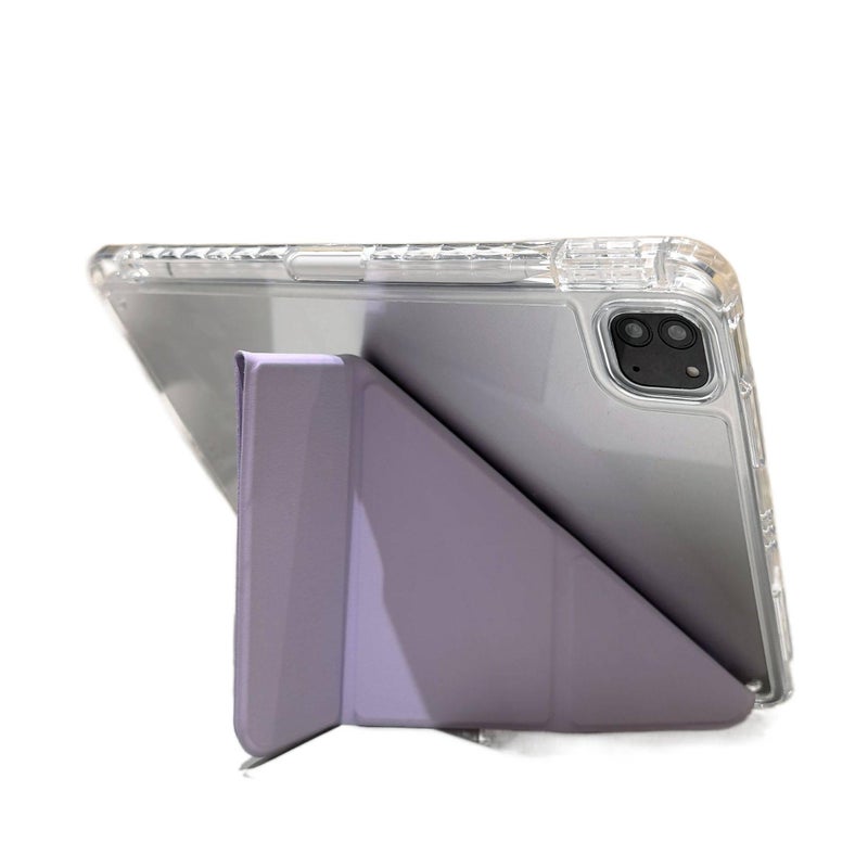 DGG Purple Transparent Clear Back iPad Case for iPad Air with Pencil Holder - Image 4